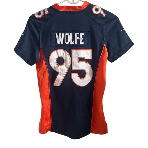 NFL Broncos Wolfe On Field Jersey with Orange and Navy sz: Small - Picture 4 of 4